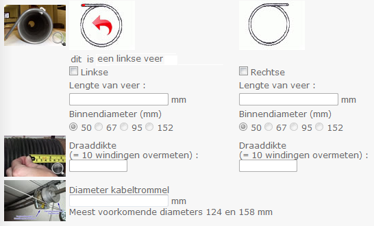 veren dimensioneren