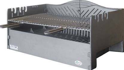 BBQ inbouwcassette: grill op houtvuur verticale horizontale grill