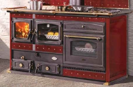 meubilair vergeetachtig Publiciteit Houtstoof met gasfornuis + elektrische oven; Breedte 1,7 meter